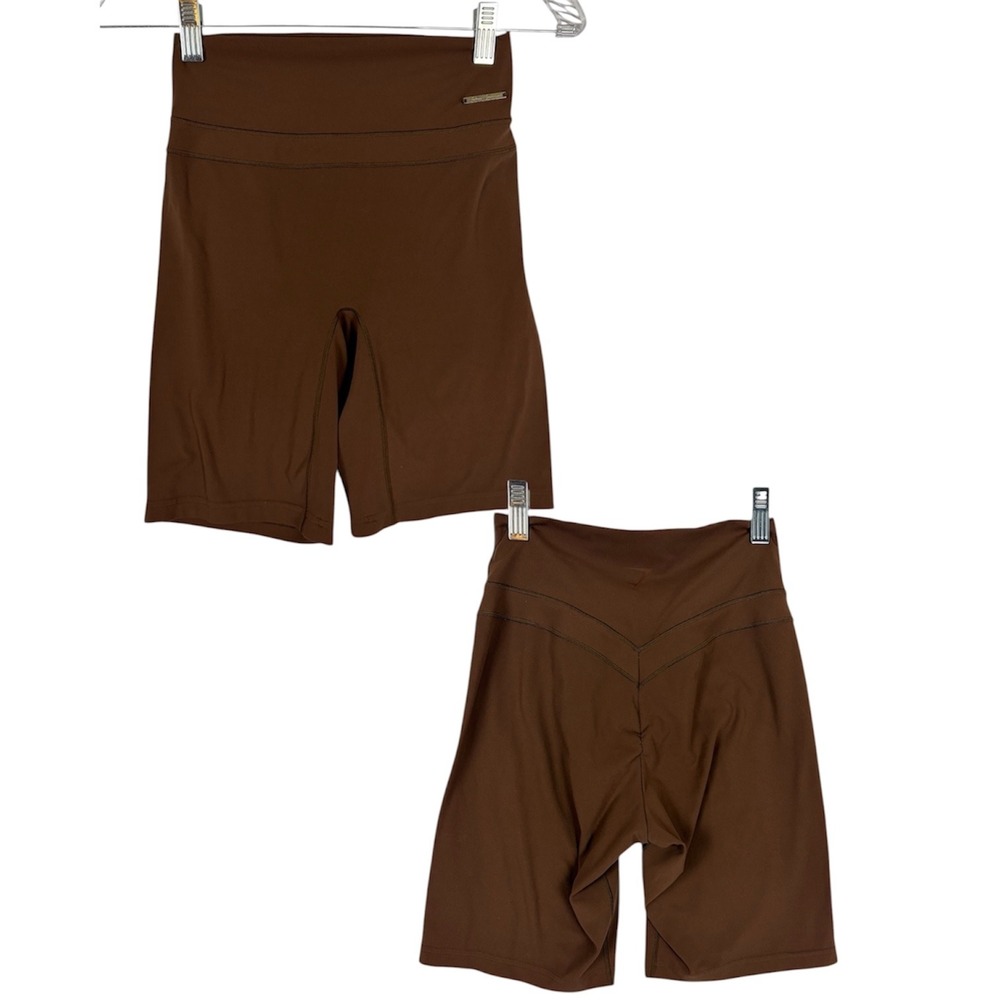 Gymshark Whitney Simmons Biker Cycling‎ Shorts Brown Small GLSH5701 Cocoa